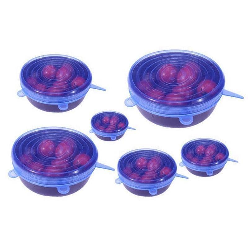 Reusable Stretch Silicone Food Covers, Set of 6 - Pink - view 4