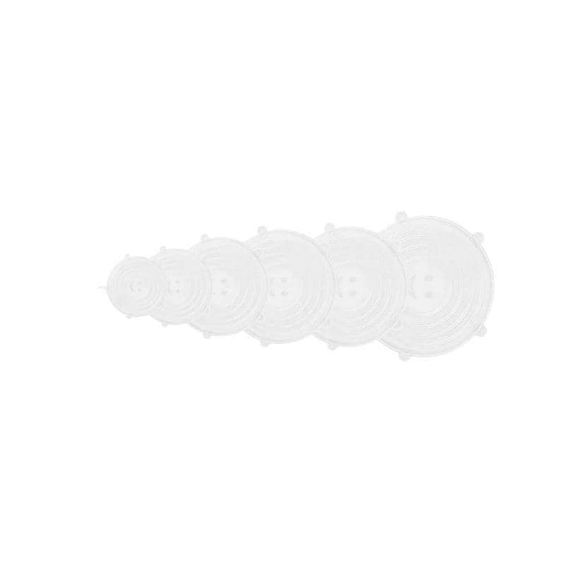 Reusable Stretch Silicone Food Covers, Set of 6 - White