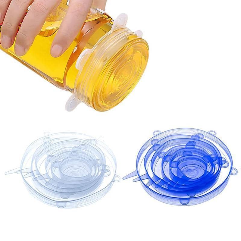 Reusable Stretch Silicone Food Covers, Set of 6 - White - view 5
