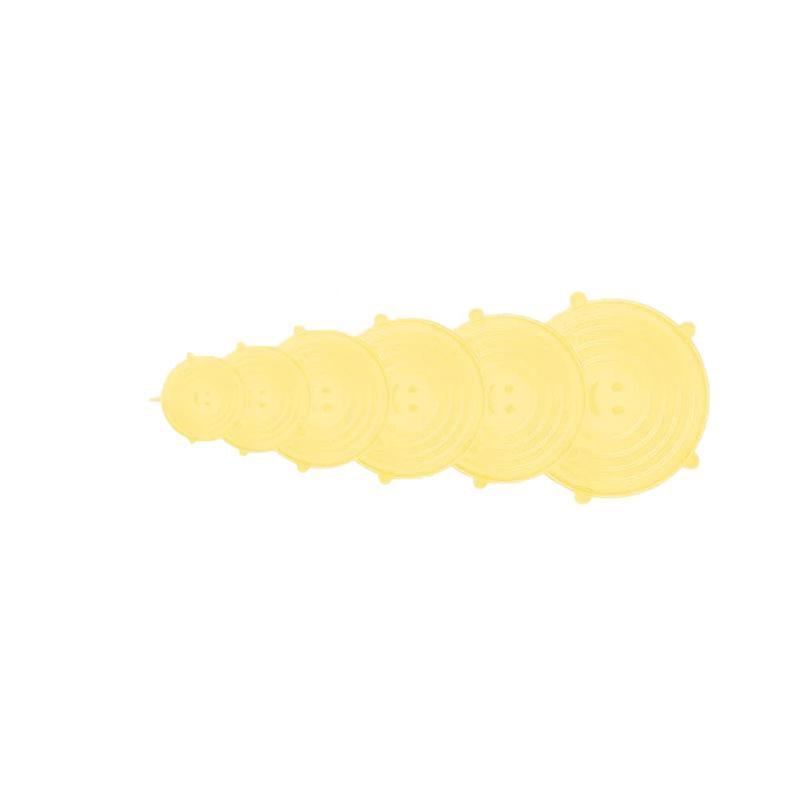 Reusable Stretch Silicone Food Covers, Set of 6 - Yellow
