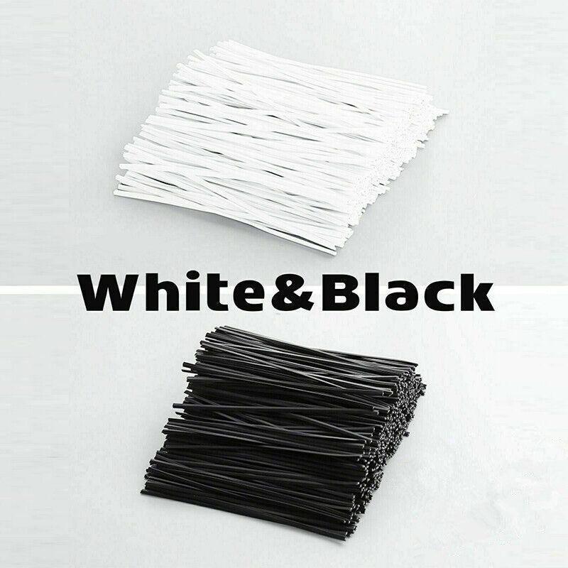 Reusable Twist Ties with Metal Wire Core, Pack of 50 - 15 cm, White - view 4