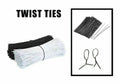 Reusable Twist Ties with Metal Wire Core, Pack of 50 - 40 cm, White - view 2