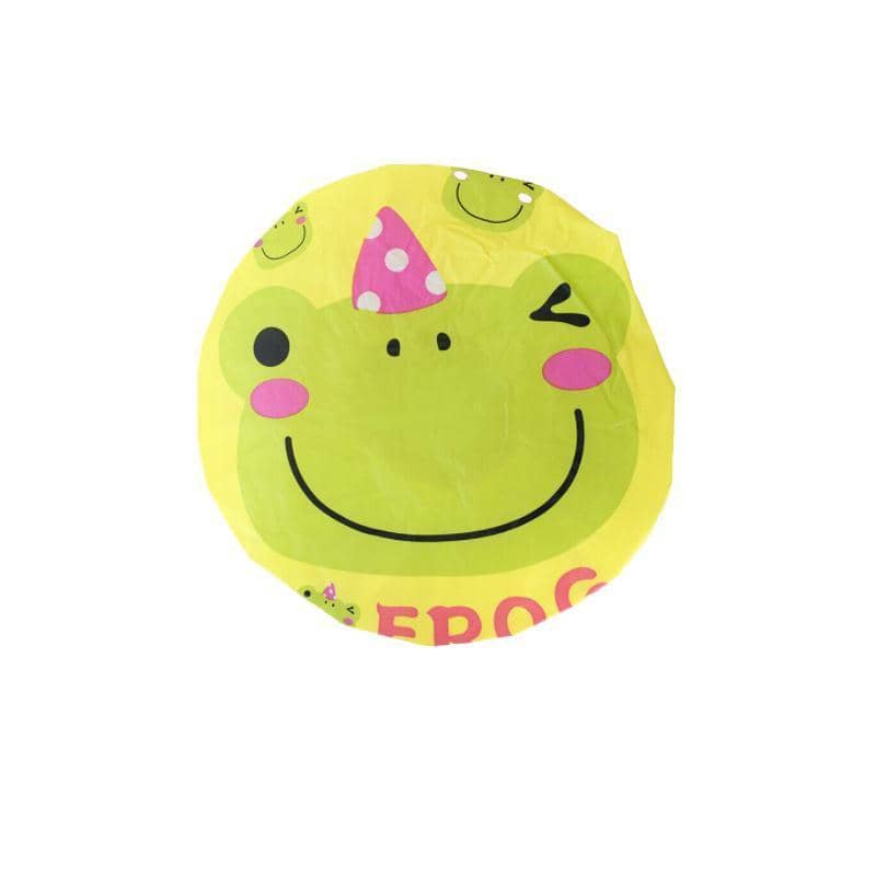 Reusable Waterproof Shower Cap for Women and Girls, 26 cm - Frog Design