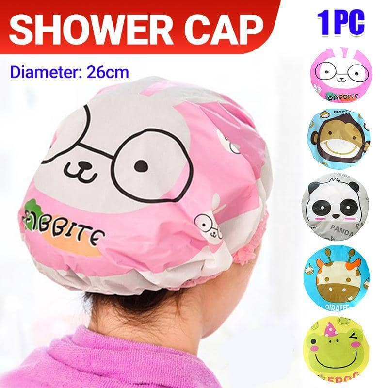 Reusable Waterproof Shower Cap for Women and Girls, 26 cm - Frog Design - view 2