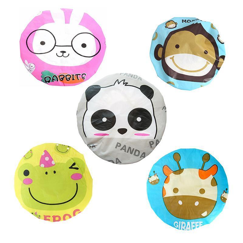 Reusable Waterproof Shower Cap for Women and Girls, 26 cm - Giraffe Design - view 3