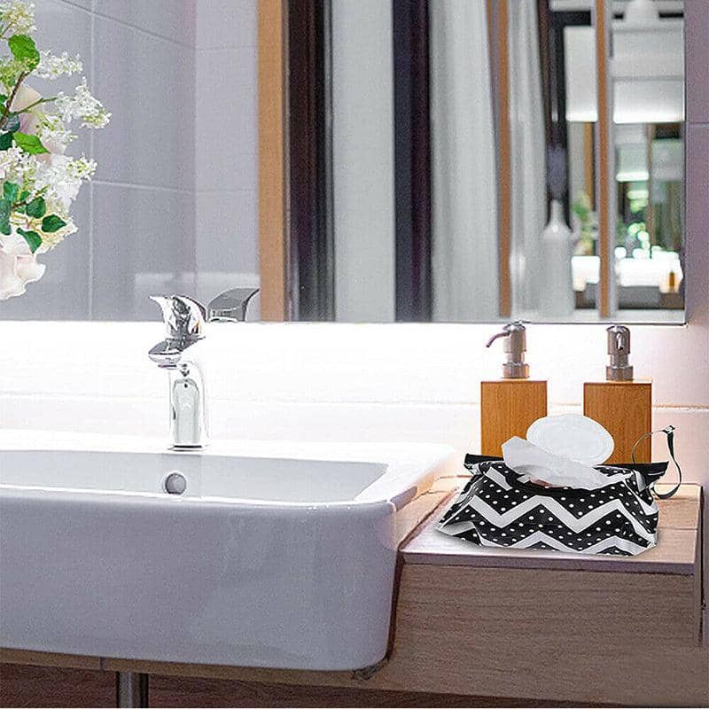 Reusable Wet Wipe Pouch Dispenser - White Speckle Print - view 4