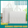 Reusable White Non-Woven Shopping Bags, Pack of 100 - 35 x 25 x 10 cm - view 2