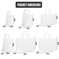 Reusable White Non-Woven Shopping Bags, Pack of 100 - 35 x 25 x 10 cm - view 3