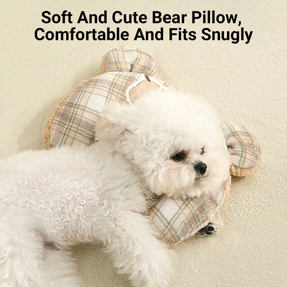 Reversible Pet Blanket and Bear Pillow Set, Warm Plaid Fleece for Dogs and Cats - view 4