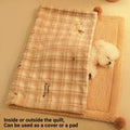 Reversible Pet Blanket and Bear Pillow Set, Warm Plaid Fleece for Dogs and Cats - view 5