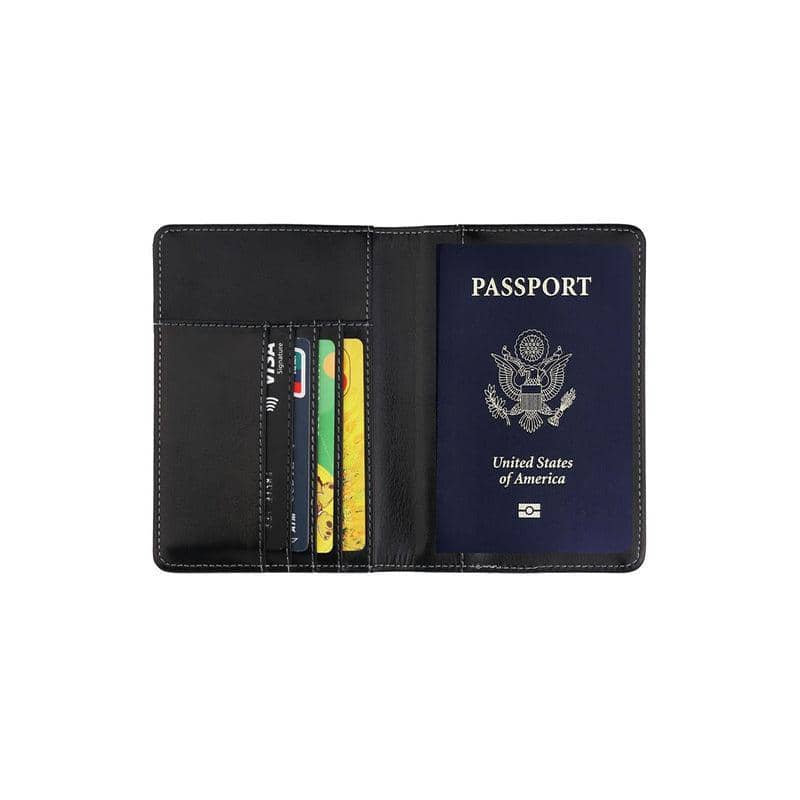 RFID Blocking Faux Leather Passport Holder Travel Wallet - Brown - view 4