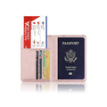 RFID Blocking Faux Leather Passport Holder Travel Wallet - Brown - view 5
