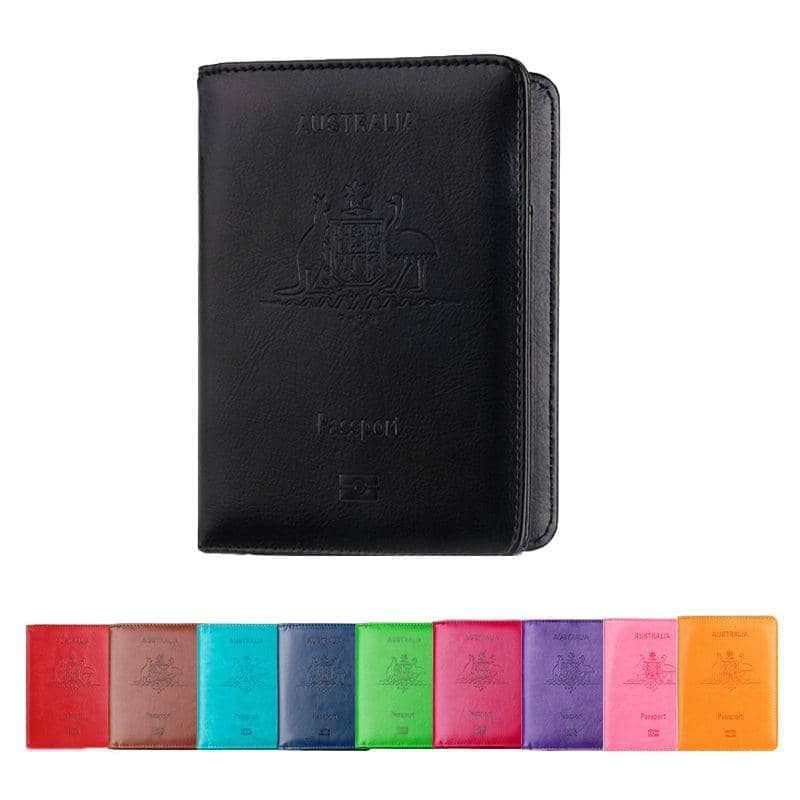 RFID Blocking Faux Leather Passport Holder Travel Wallet - Deep Pink - view 3