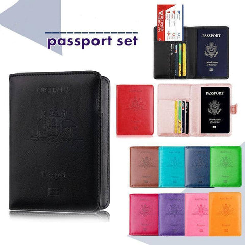 RFID Blocking Faux Leather Passport Holder Travel Wallet - Orange - view 2