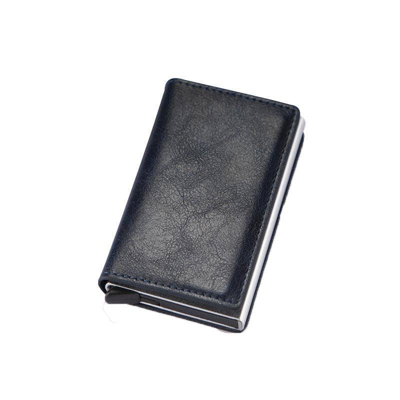 RFID Blocking Pop-Up Card Holder Wallet for Men - Navy Blue