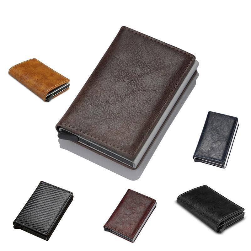 RFID Blocking Pop-Up Card Holder Wallet for Men - Navy Blue - view 3