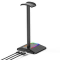 RGB Headphone Stand with USB Hub Type C and USB 3.0 for Gaming Desk - view 2