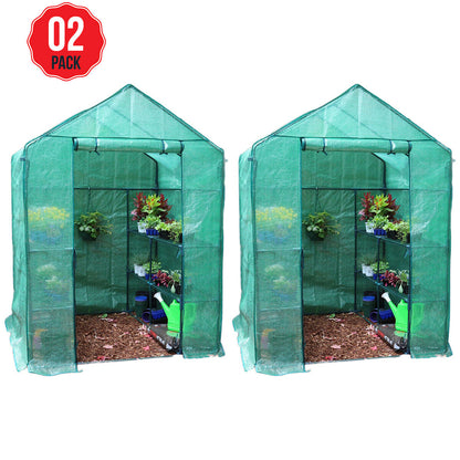Greenlife Garden Bed Eucalypt Green With Drop Over Greenhouse 120 x 90 x 30 cm