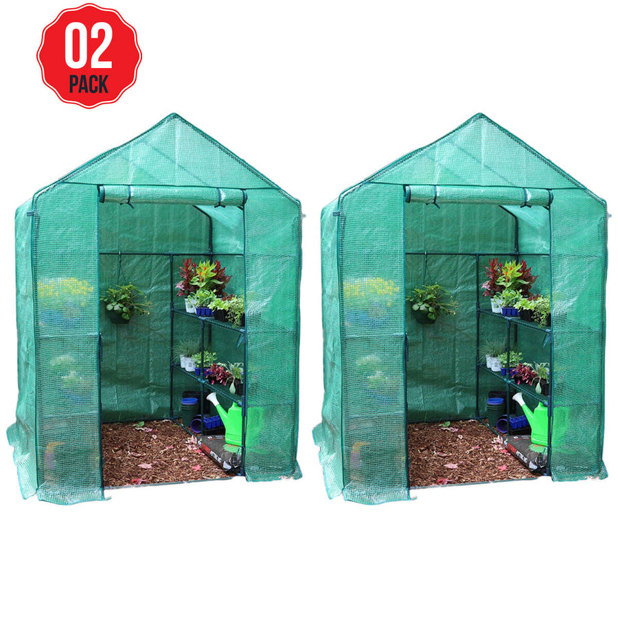 Greenlife Large Walk-in Greenhouse Twin Pack With PE Cover 195 x 143 x 143cm - SuperSaverAU - view 1