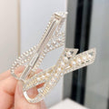 Rhinestone and Faux Pearl Hair Clip for Women - Ribbon Loop Design - view 4