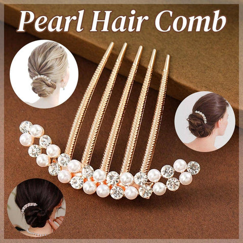 Rhinestone and Pearl Hair Comb Disc-Style Alloy Headwear