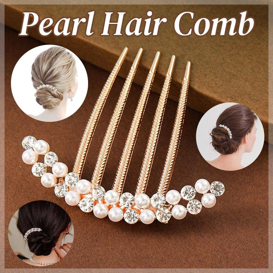 Rhinestone and Pearl Hair Comb Disc-Style Alloy Headwear