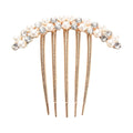 Rhinestone and Pearl Hair Comb Disc-Style Alloy Headwear - view 2