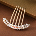 Rhinestone and Pearl Hair Comb Disc-Style Alloy Headwear - view 4
