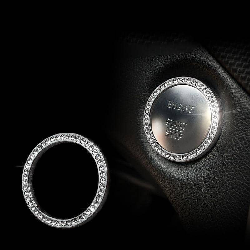 Rhinestone Car Start Button Decorative Ring - Blue - view 4