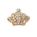 Rhinestone Crown Brooch Pin - Gold Arched Crown