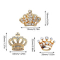 Rhinestone Crown Brooch Pin - Gold Arched Crown - view 4