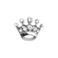 Rhinestone Crown Brooch Pin - Silver Five-Point Crown