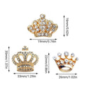 Rhinestone Crown Brooch Pin - Silver Five-Point Crown - view 4