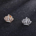 Rhinestone Crown Brooch Pin - Silver Five-Point Crown - view 5
