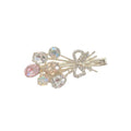 Rhinestone Crystal Hair Clip for Women - Flower Bouquet Design