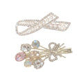 Rhinestone Crystal Hair Clip for Women - Flower Bouquet Design - view 3