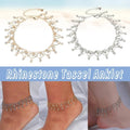 Rhinestone Fringe Anklet Chain for Women - Gold - view 2