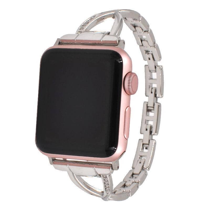 Rhinestone Stainless Steel Watch Band for Apple Watch - Black - view 5