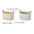 Ribbed Desktop Storage Box Set of 2 with Solid Wood Handle in Cream and Mint Green - view 3
