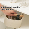 Ribbed Desktop Storage Box Set of 2 with Solid Wood Handle in Cream and Mint Green - view 5