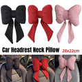 Ribbon Bow Car Neck Pillow Headrest Cushion - Black - view 2