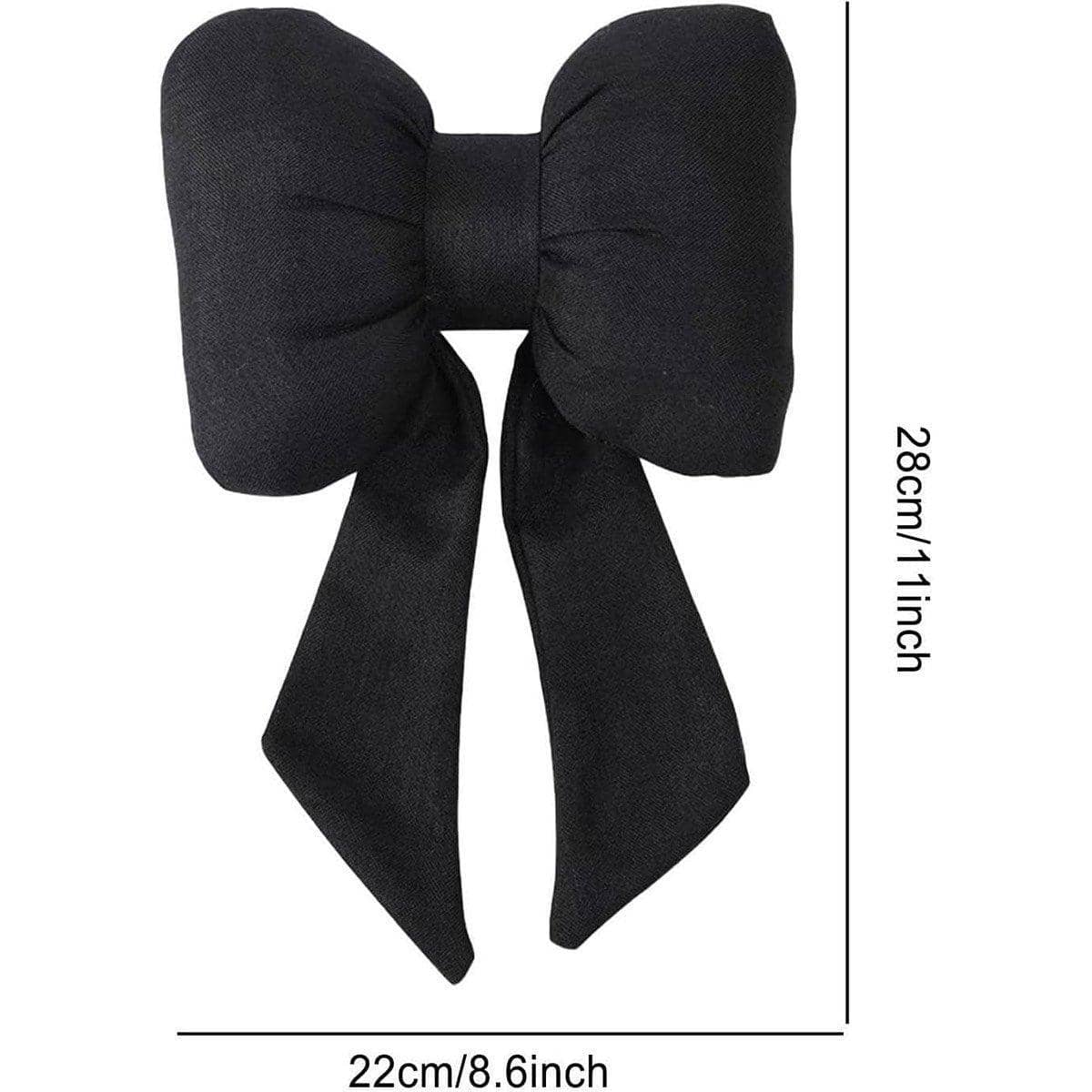Ribbon Bow Car Neck Pillow Headrest Cushion - Black - view 4