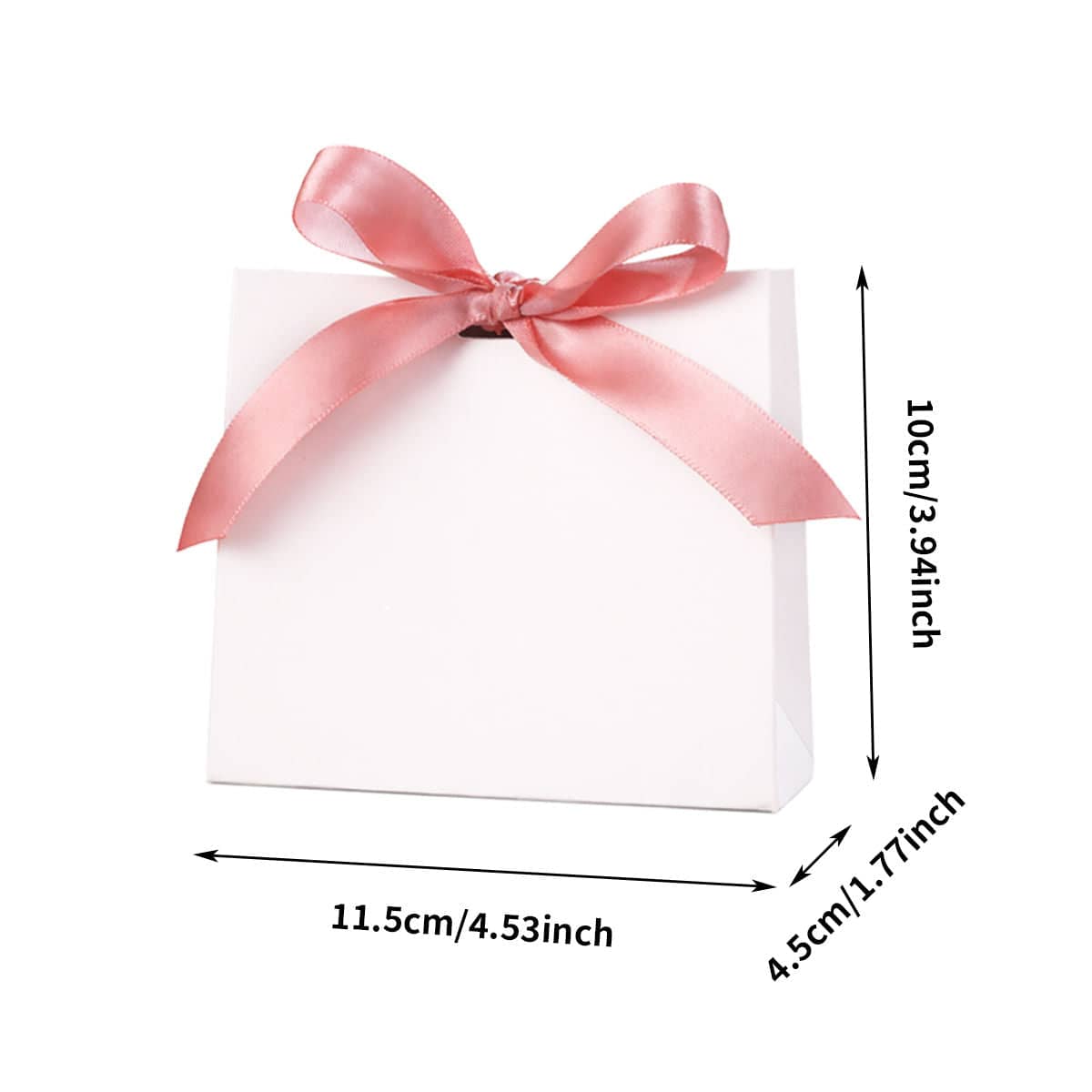 Ribbon Candy Favour Boxes - White with Gold Ribbon, Pack of 40 - view 4