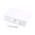 Ribbon Gift Boxes, Cardboard, 31 x 27 x 8.8 cm, Pack of 5 - White
