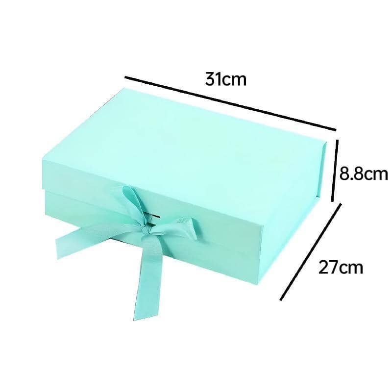 Ribbon Gift Boxes, Cardboard, 31 x 27 x 8.8 cm, Pack of 5 - White - view 4