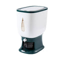 Rice Storage Container 10kg with Measuring Cup - Dark Green and White