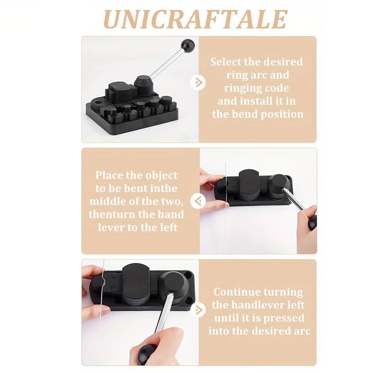 Ring Bending Tool for Jewellery Making, Ring Shaper Bender with Dies for Metal Strips up to 1.5 mm - view 4