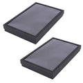 Ring Display Storage Box, 100 Slot - Black, Pack of 2 (30 x 18 x 4.5 cm)