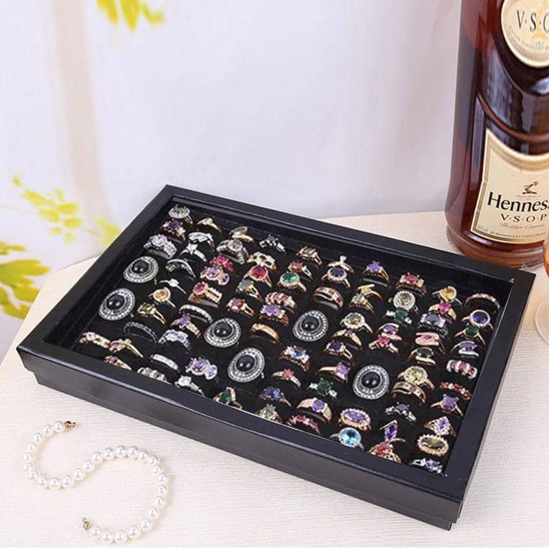Ring Display Storage Box, 100 Slot - Black, Pack of 2 (30 x 18 x 4.5 cm) - view 5