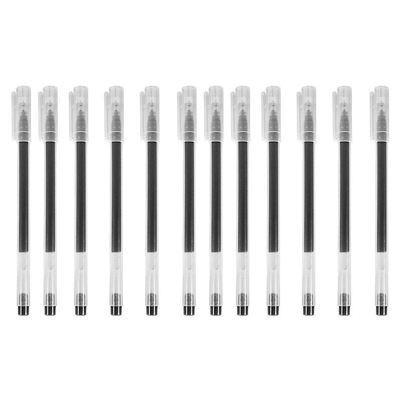 Rollerball Gel Pens, 0.5 mm Fine Point, Pack of 12 - Black